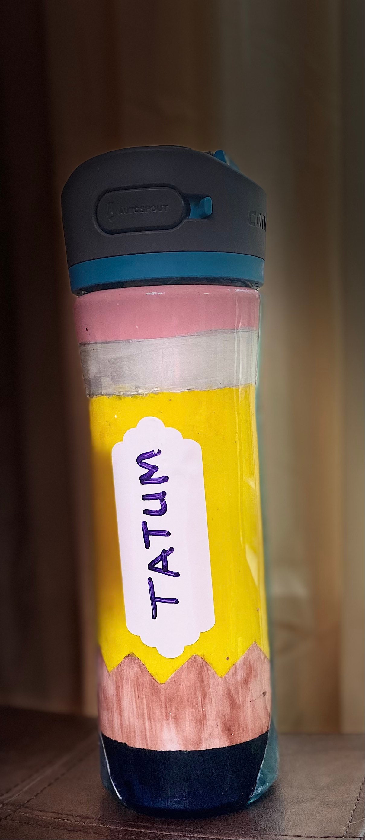 Pencil bottle with dry erase label Etsy