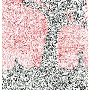 Yoga Meditation Riso Print - A4/A3