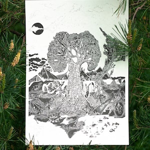 The World Tree Riso Print in A3