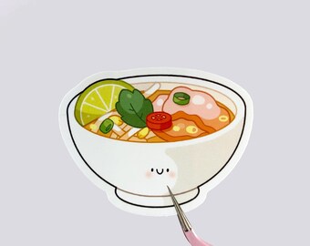 Kawaii Pho Vinyl Sticker – Vietnamese Noodle Soup