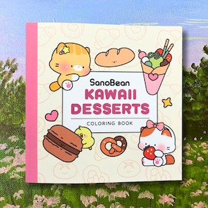 SanoBean Kawaii Dessert Coloring Book – Sweet & Simple Dessert-Themed Coloring for Adults and Kids, Cozy and Cute Designs