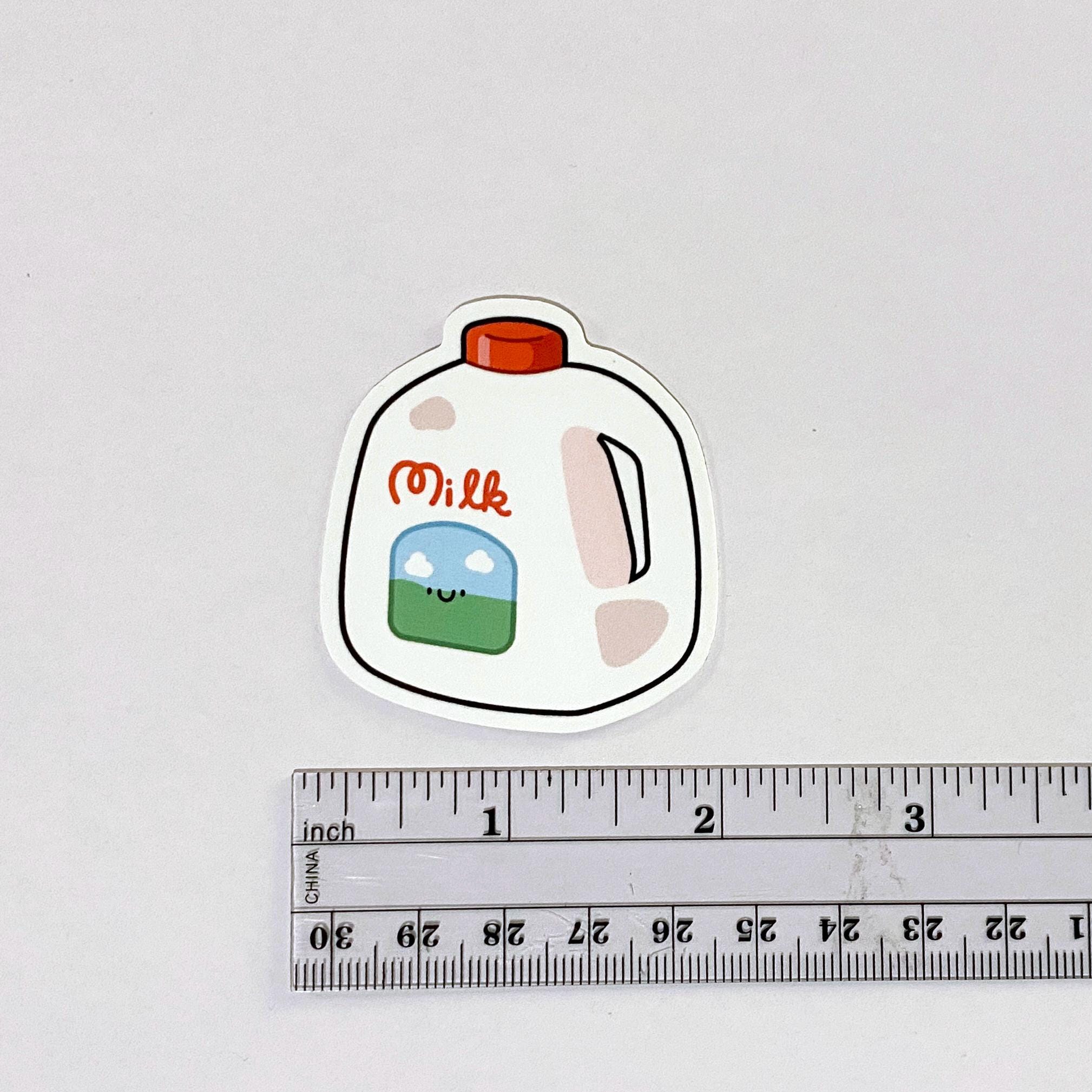 Kawaii Milk Gallon Sticker – Glossy Vinyl Decal - Etsy