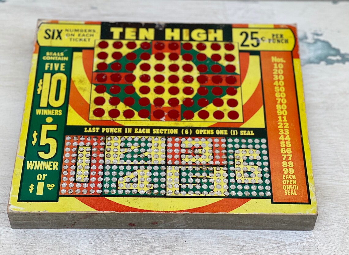 Vintage Ten High Gambling / Lottery Game / Punch Board Etsy