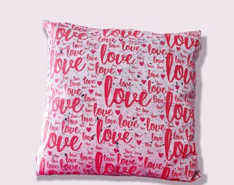 Love heart pillow case, red heart pillow case, Valentine gift idea, throw pillow case, love pillow case, Valentine's Day gift ideas
