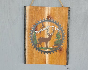 Sawblade with Eagle - Cedar Ornament Sawblade with Eagle - Cedar Ornament