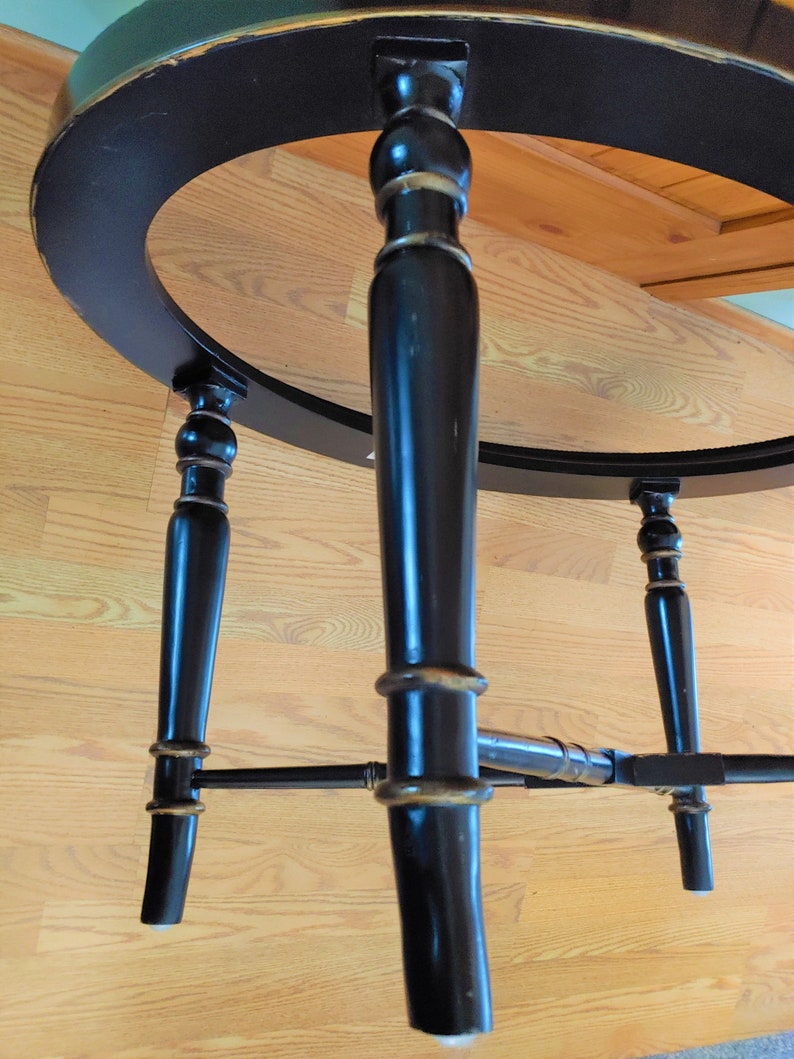 Vintage Hekman Oval Coffee Table Glass Top Black Lacquer Etsy