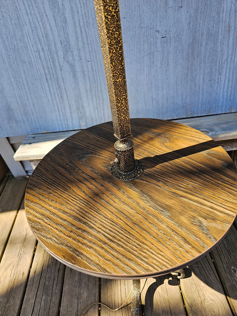 Ornate Floor Lamp Round Table Hammered Brass Design Ornate Base