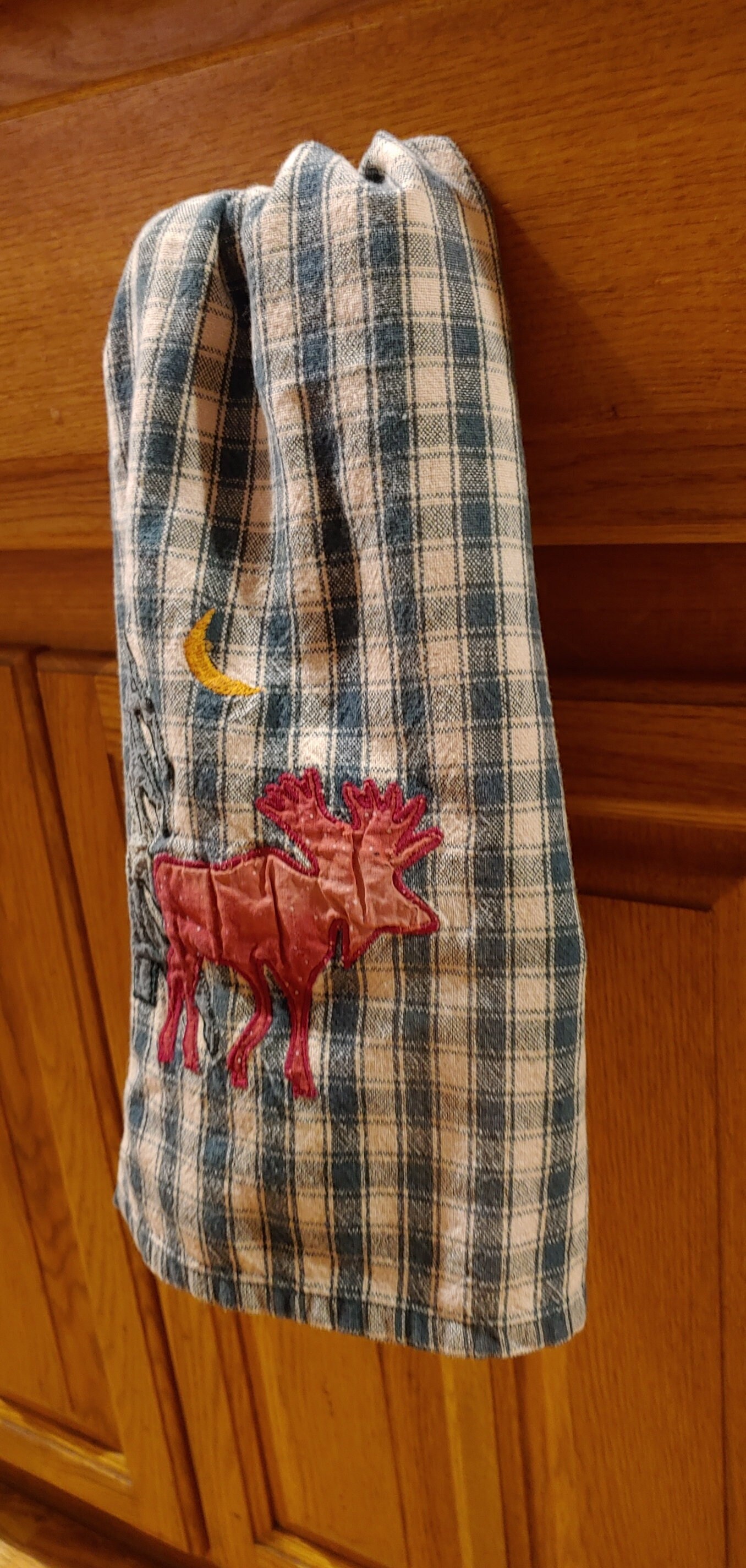Moose Hand Towel Cabin Themed Kitchen Towels with Animals Lodge White  Dishcloth