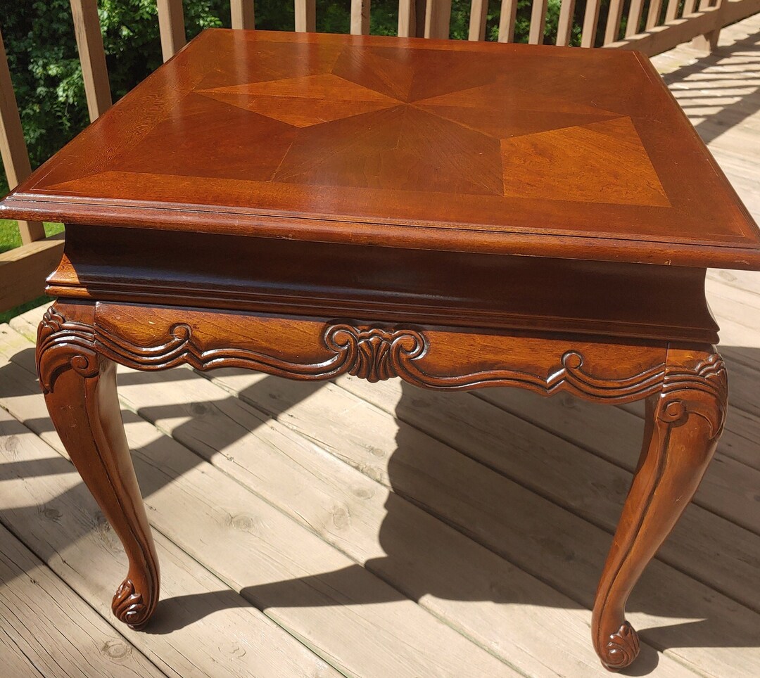 Antique Country French End Tables Carved Legs and Apron Inlaid Etsy