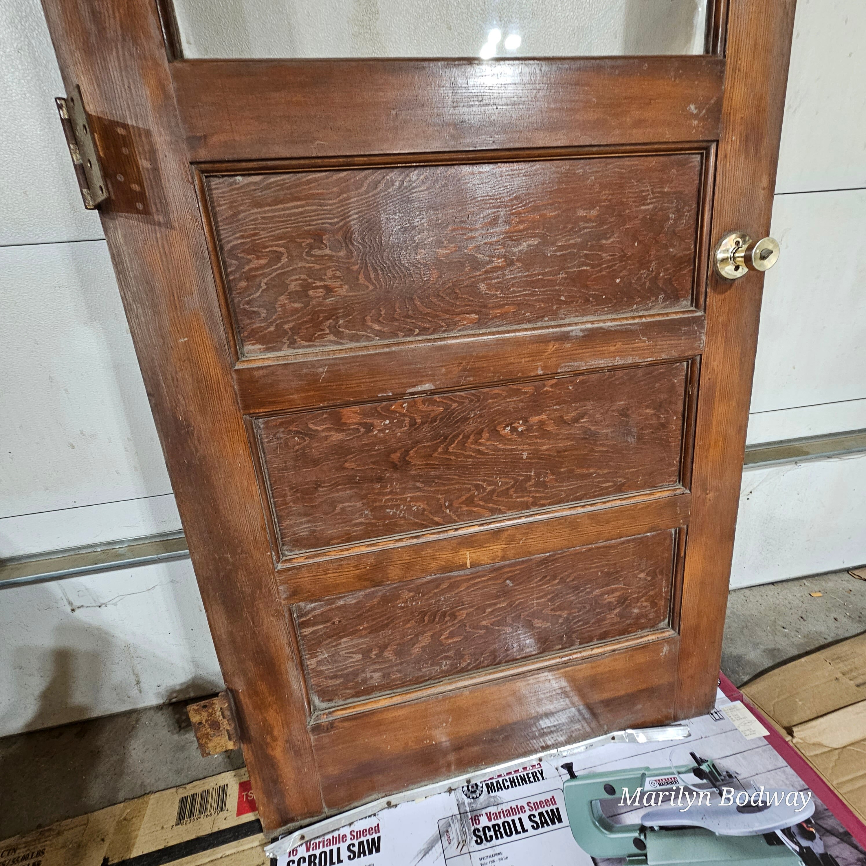 Antique Wavy Glass Entry Panel Door Carriage Barn Reclaimed Door