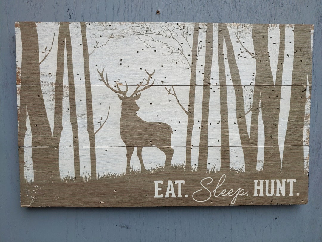 Rustic Deer Hunting Sign, Woodland Cabin Decor ~ 264 - Etsy