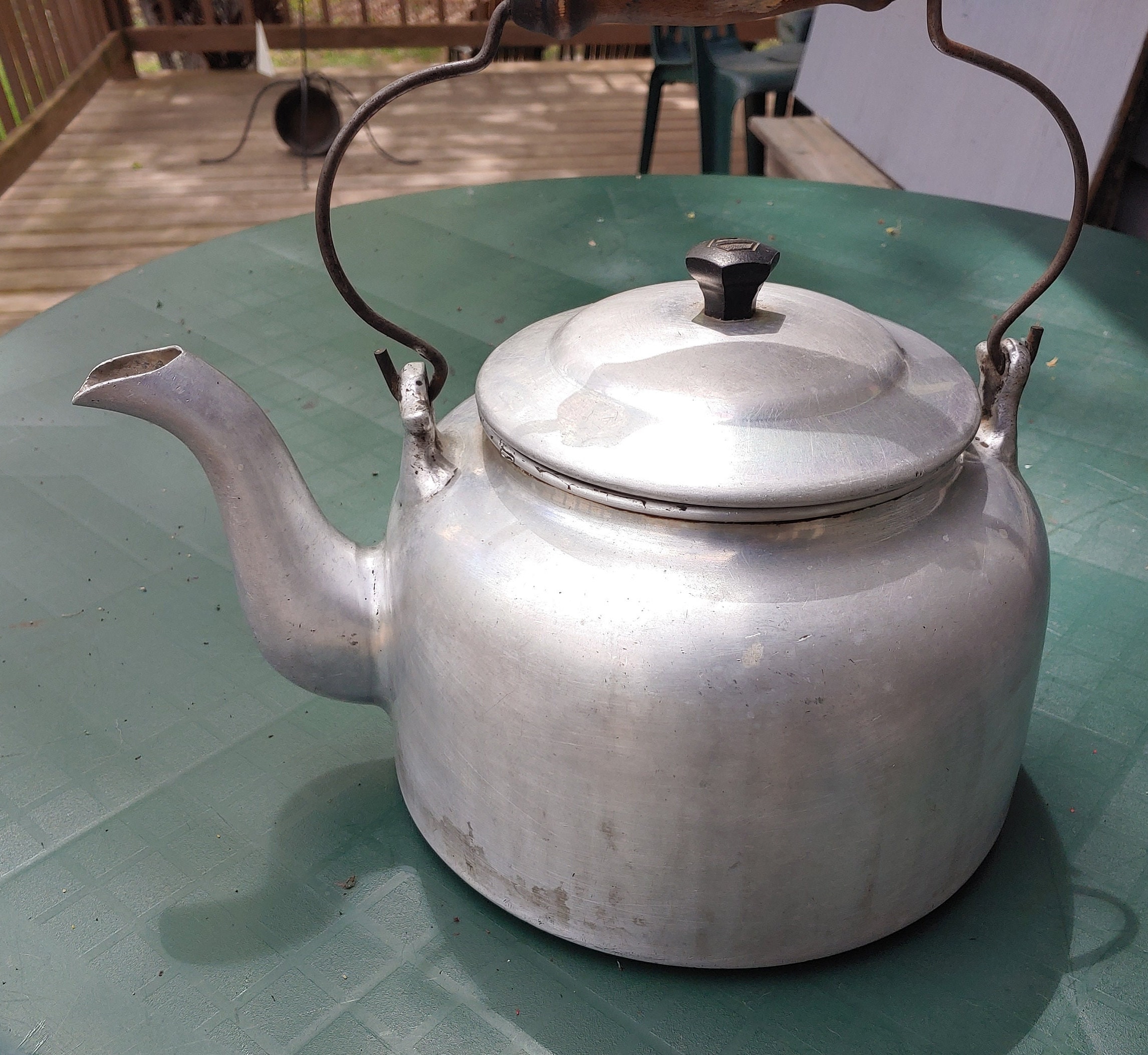 Decorative Vintage Tea Kettle polar Ware Made in Sheboygan WI Aluminum