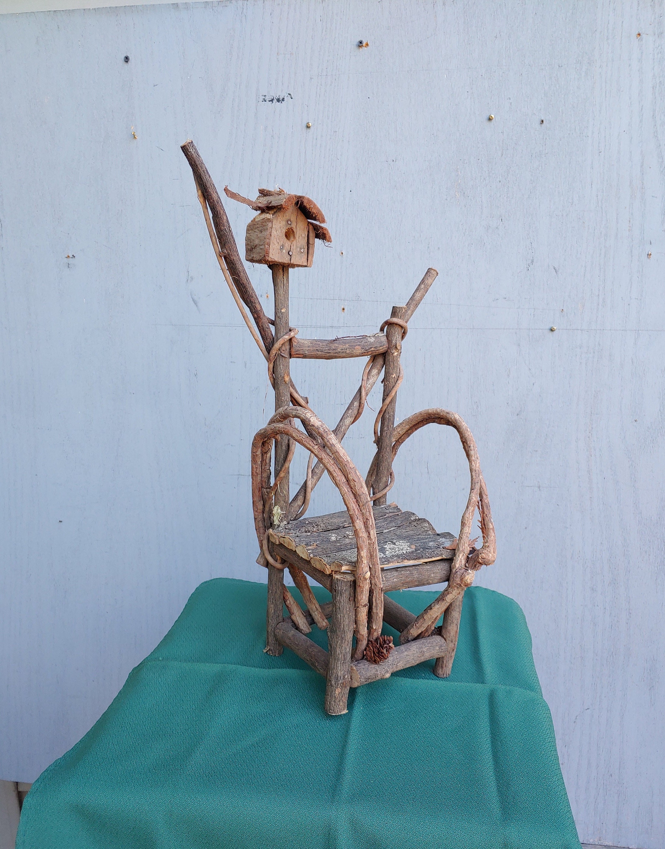 Vintage Bentwood Chair Birdhouse Nesting Platform Animals Handmade ...