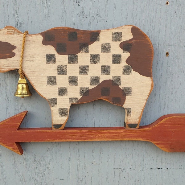 Rustic Old Time Cow and Arrow, Farm Milking Farmhouse Cow Milkhouse Barnyard Country Primitive Arrow Weather Vane Outdoors Decor  548 & 561