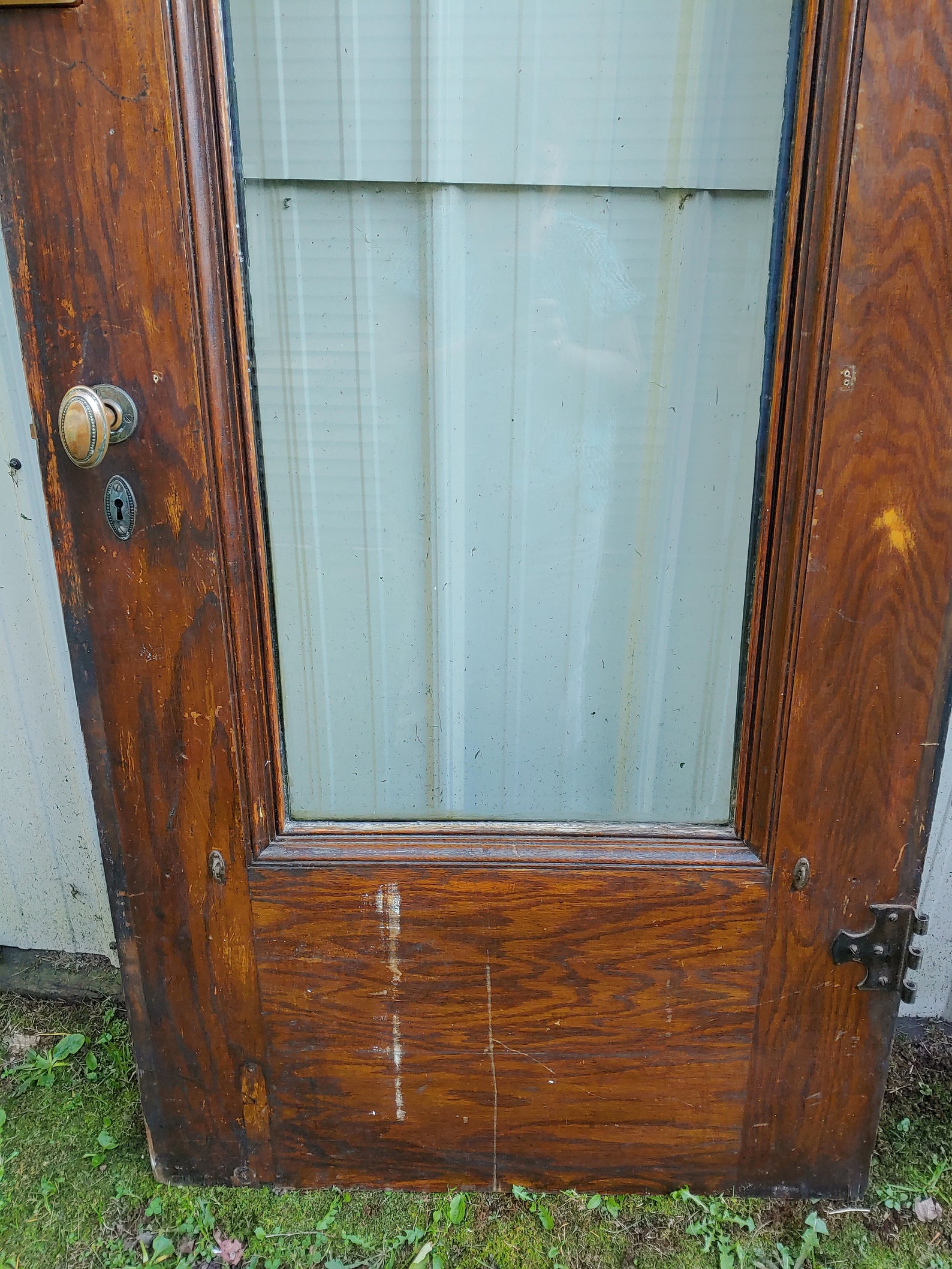 Vintage Full Lite Beveled Glass Exterior Door Ornate Trim Etsy