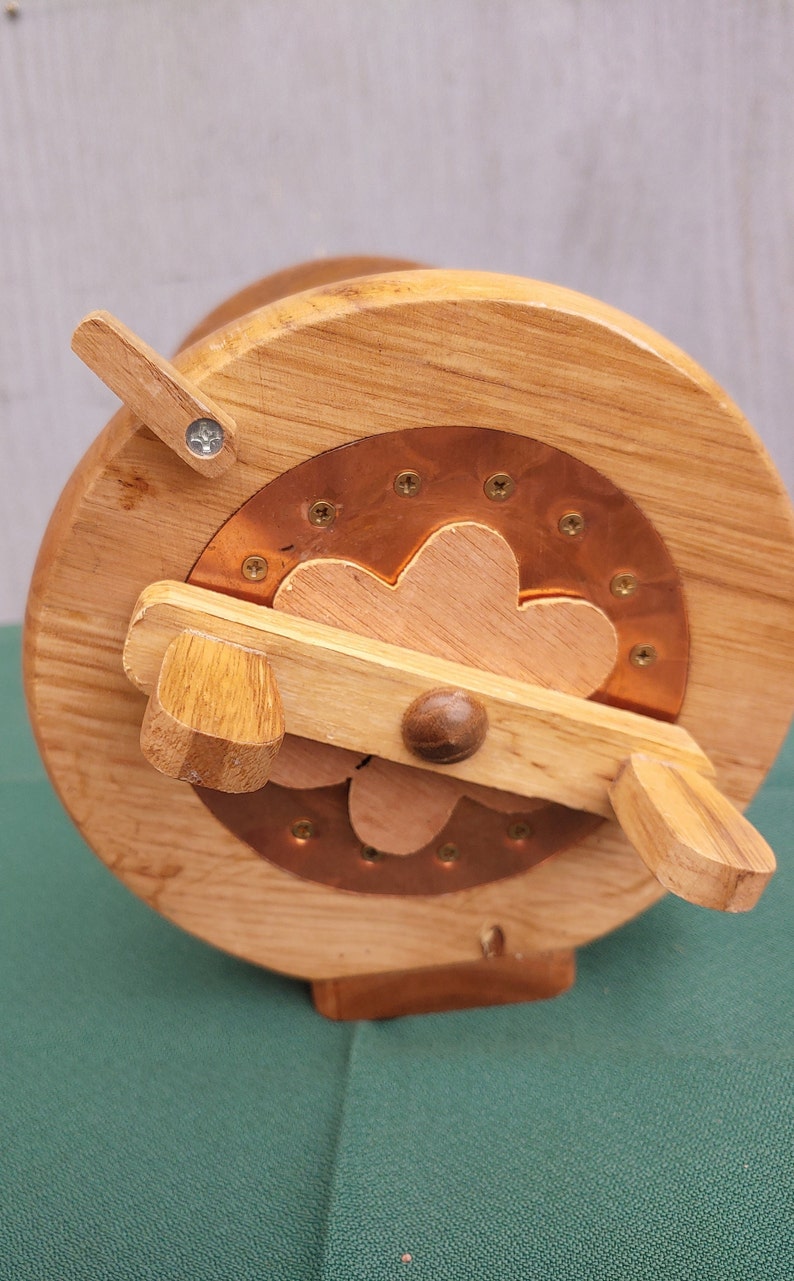 Vintage Fishing Reel Toilet Paper Holder Wood Rustic Bathroom, Outhouse