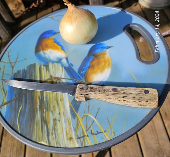 James Hautman Blue Birds Cutting Board: Vintage Kitchen