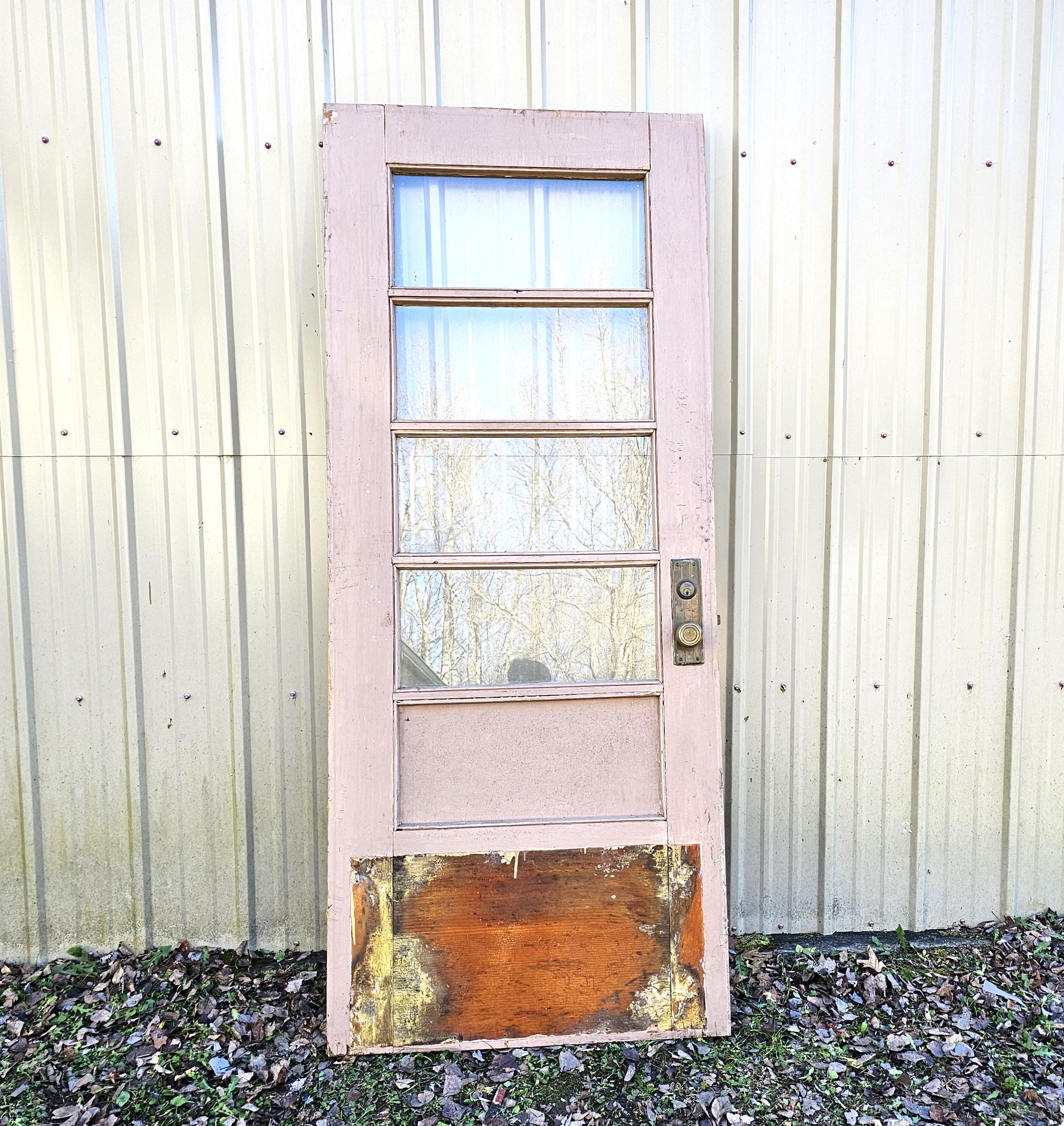 Vintage Wood & Glass Half Lite Exterior Door: Architectural