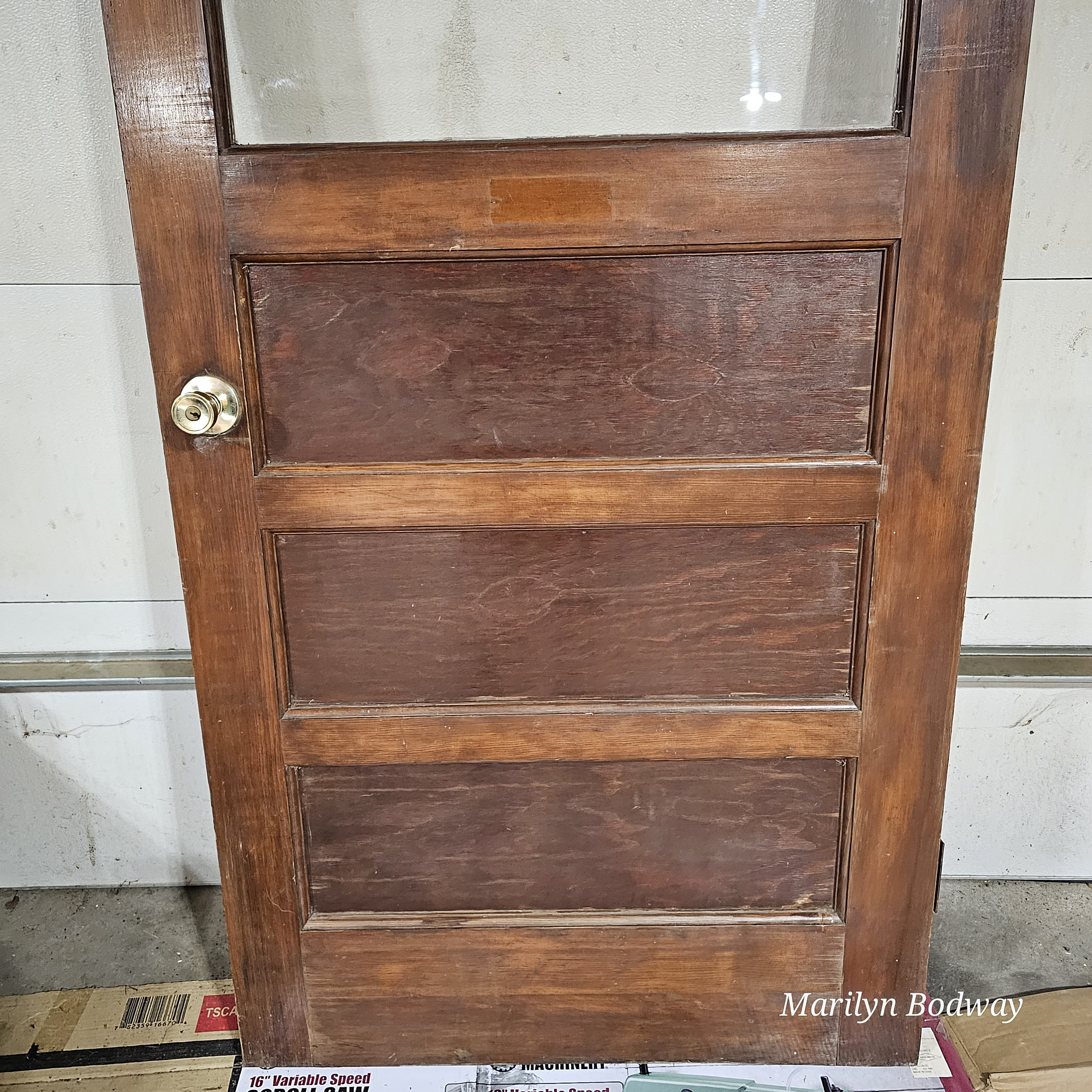 Antique Wavy Glass Entry Panel Door Carriage Barn Reclaimed Door