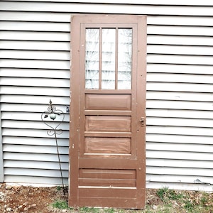 Antique Wood Storm Door: 1920s Four Panel Restorative Replacement (32" x 80 7/8") ~ 616