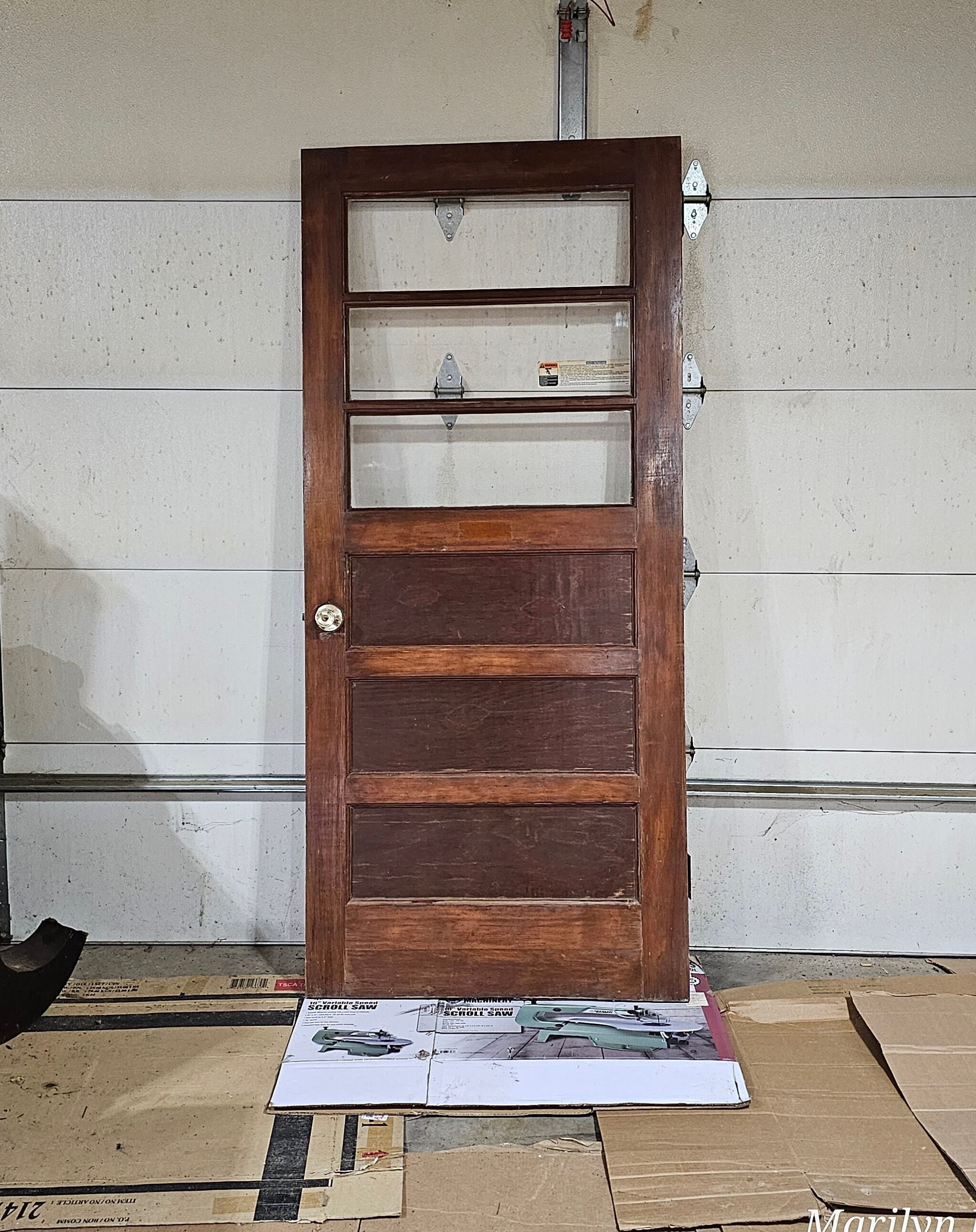 Antique Wavy Glass Entry Panel Door Carriage Barn Reclaimed Door