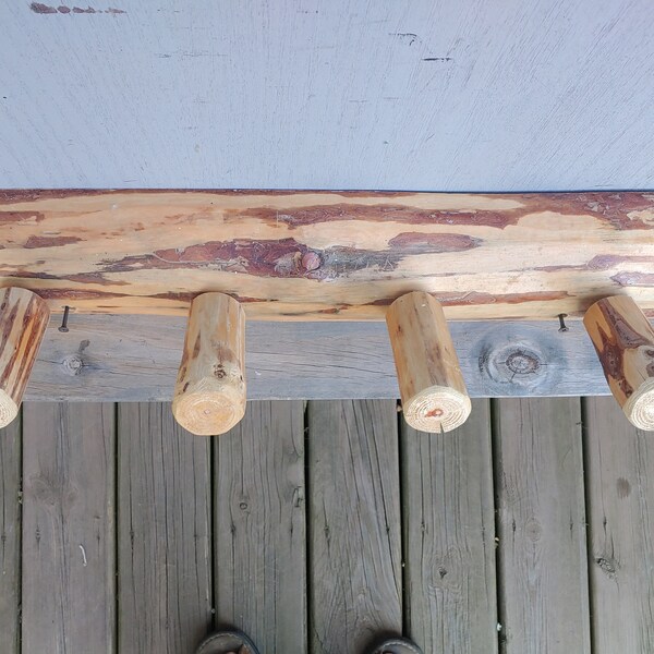 Rustic Log Coat Rack Etsy