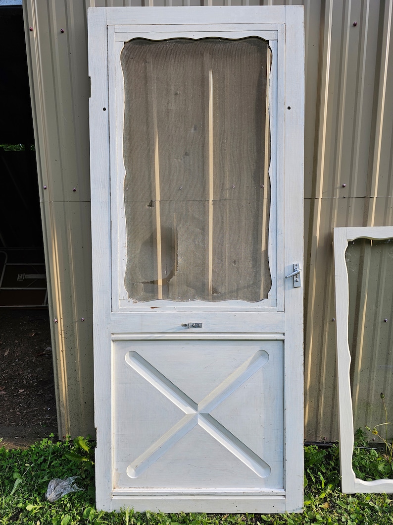 Wood Storm Door Window and Screen Needs Replacing One Pane Glass