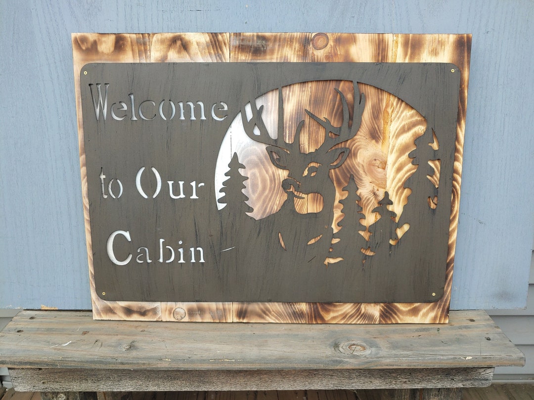Rustic to Our Cabin Wall Hanging Wildlife Etsy