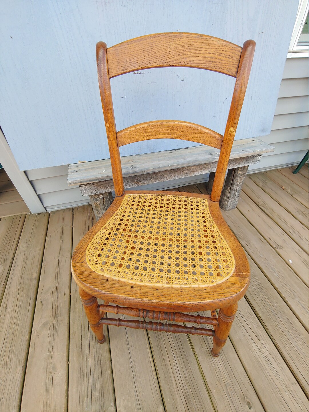 Antique wooden chairs with wicker seats outlet