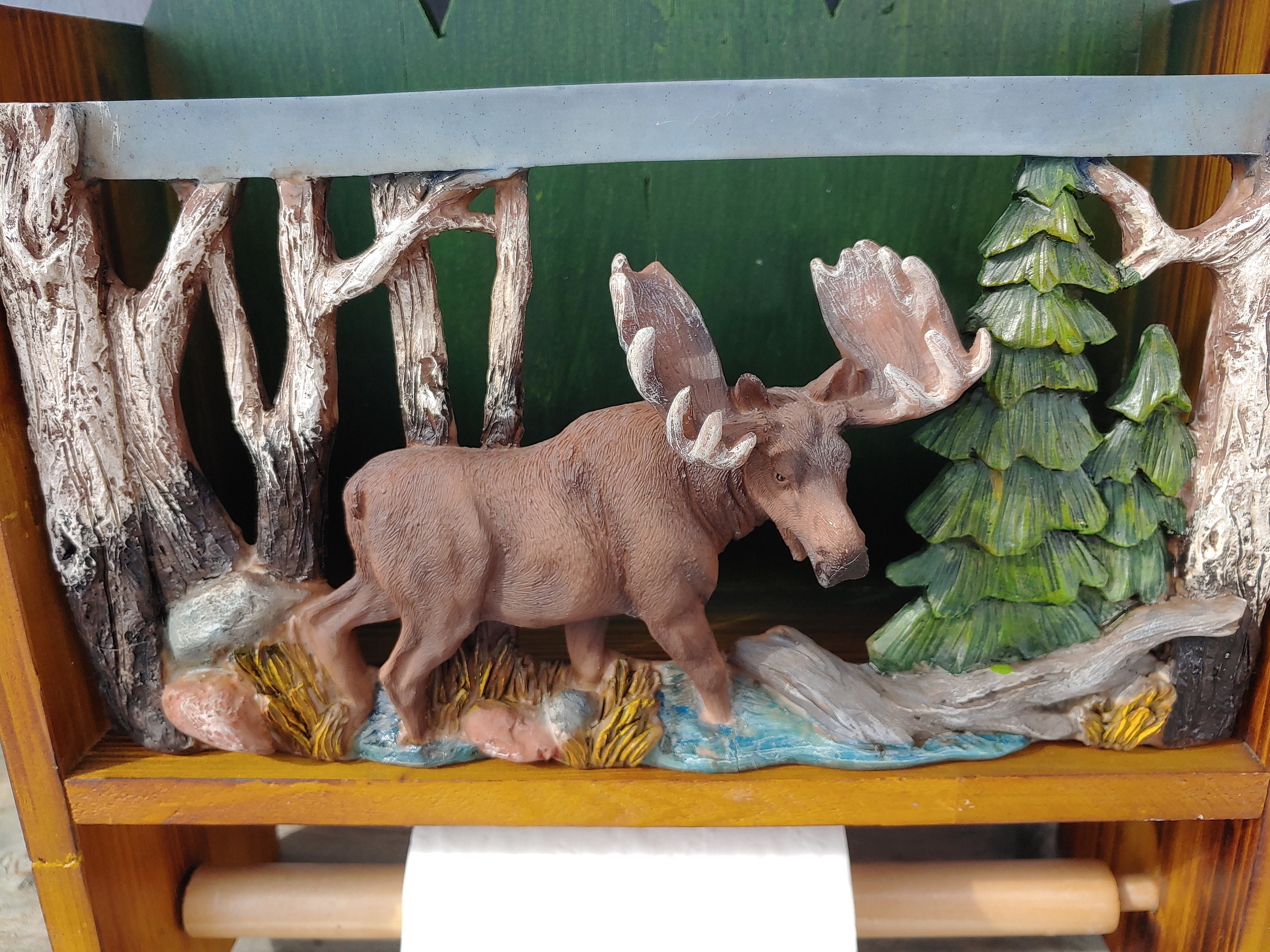 Toilet paper magazine holder bathroom outhouse moose restroom etsy