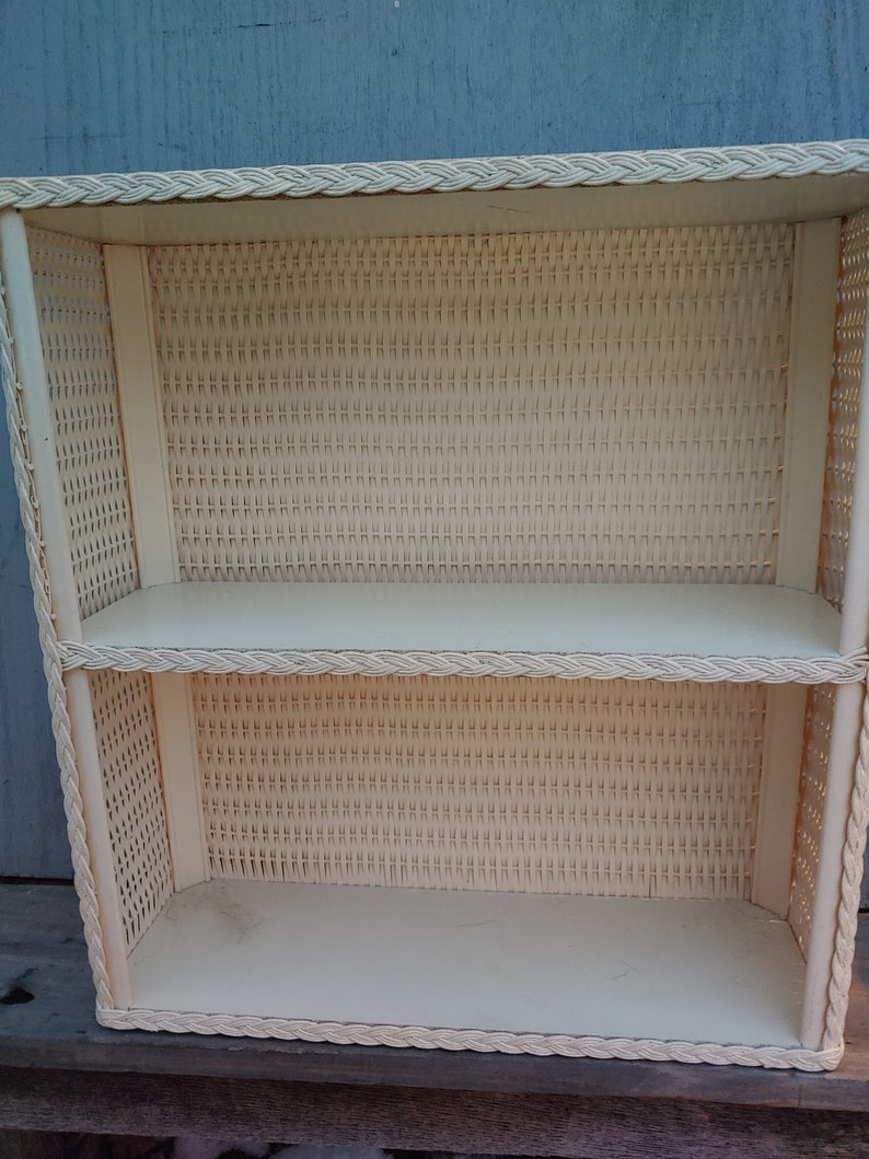 Rattan 3 Shelf Unit Free Standing or Hang Vintage Retro White Etsy