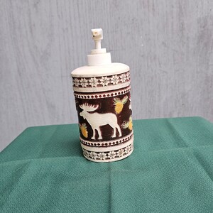 Moose Lotion Or Soap Dispenser Rustic Pine Cones Resin Pump  1334