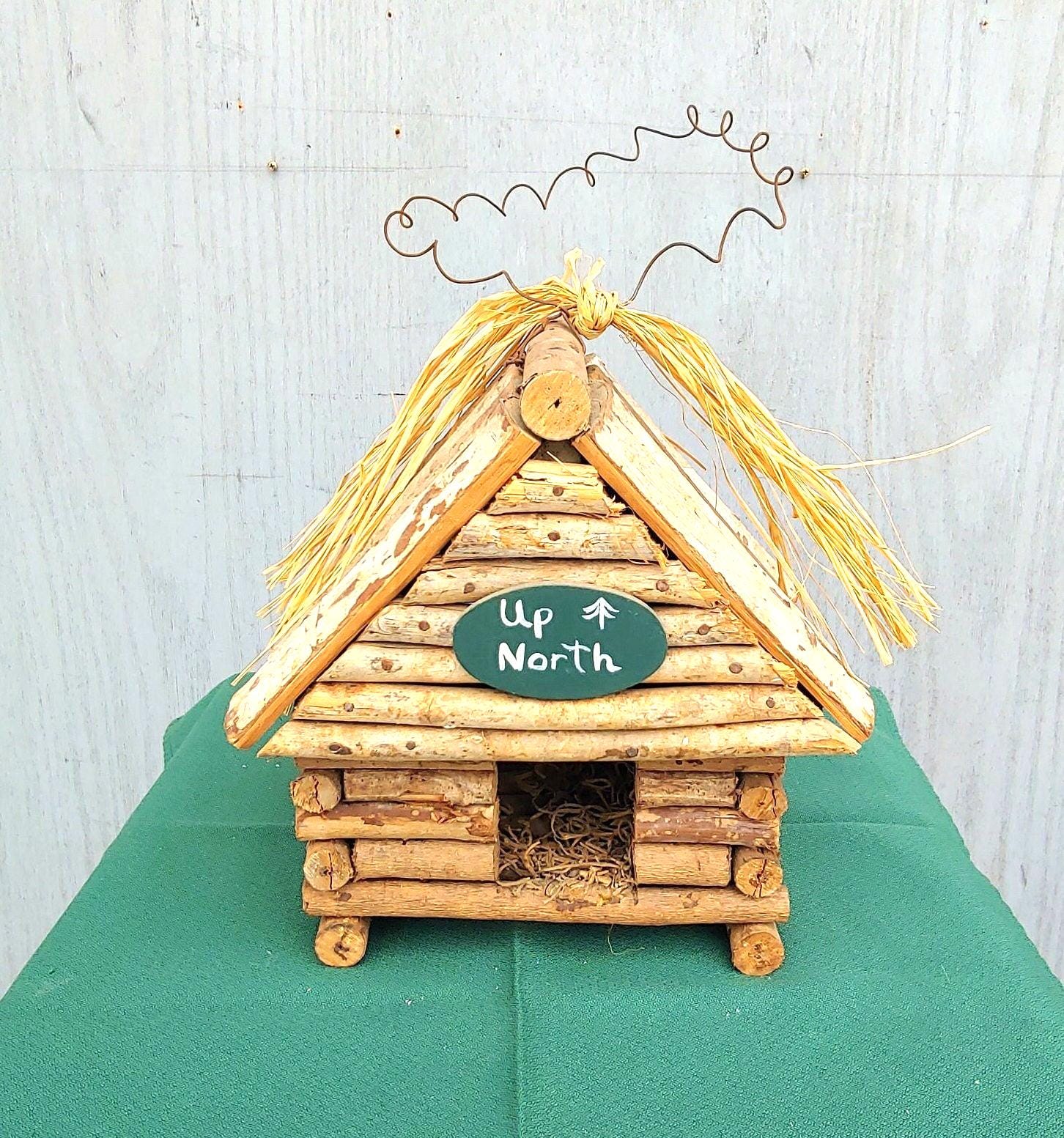 Vintage Wood Handmade Bird House Outdoor Tree Decoration Garden