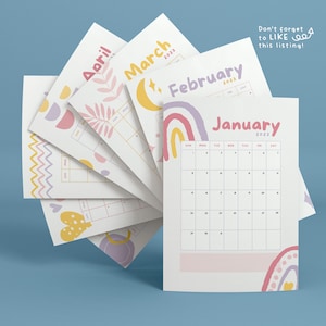 2023 Calendar Printable, Desk Calendar Monthly, Do It Yourself PDF, Student Planner, Teacher Planner, Boho Classroom Decor, DIGITAL DOWNLOAD