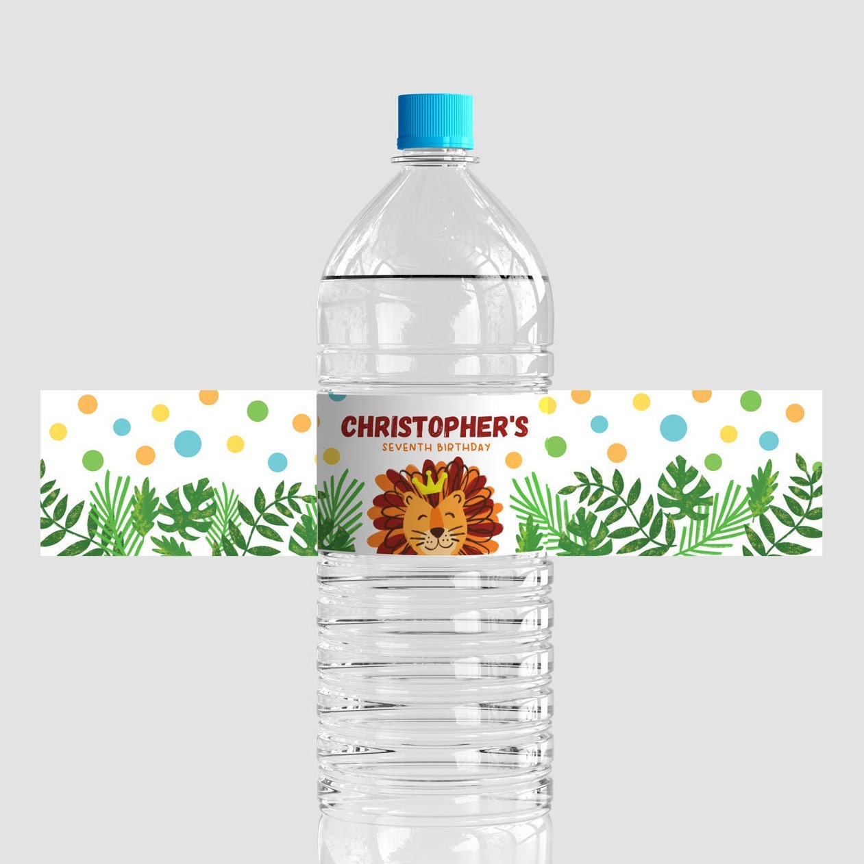 Editable Lion Water Bottle Label, Customized Printable DIY Water Label ...