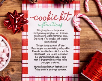 Christmas DIY Cookie Kit Instruction Card, INSTANT Download, Christmas Cookie Card, Cookie Kit Printable, Digital File, Cottage Core Decor