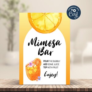 Mimosa Bar Zeichen, Signature Drink Zeichen, Open Bar Zeichen, Bar Menü Zeichen, Baby Shower Menü, Bridal Shower Menü, Sprudelnde Bar Zeichen