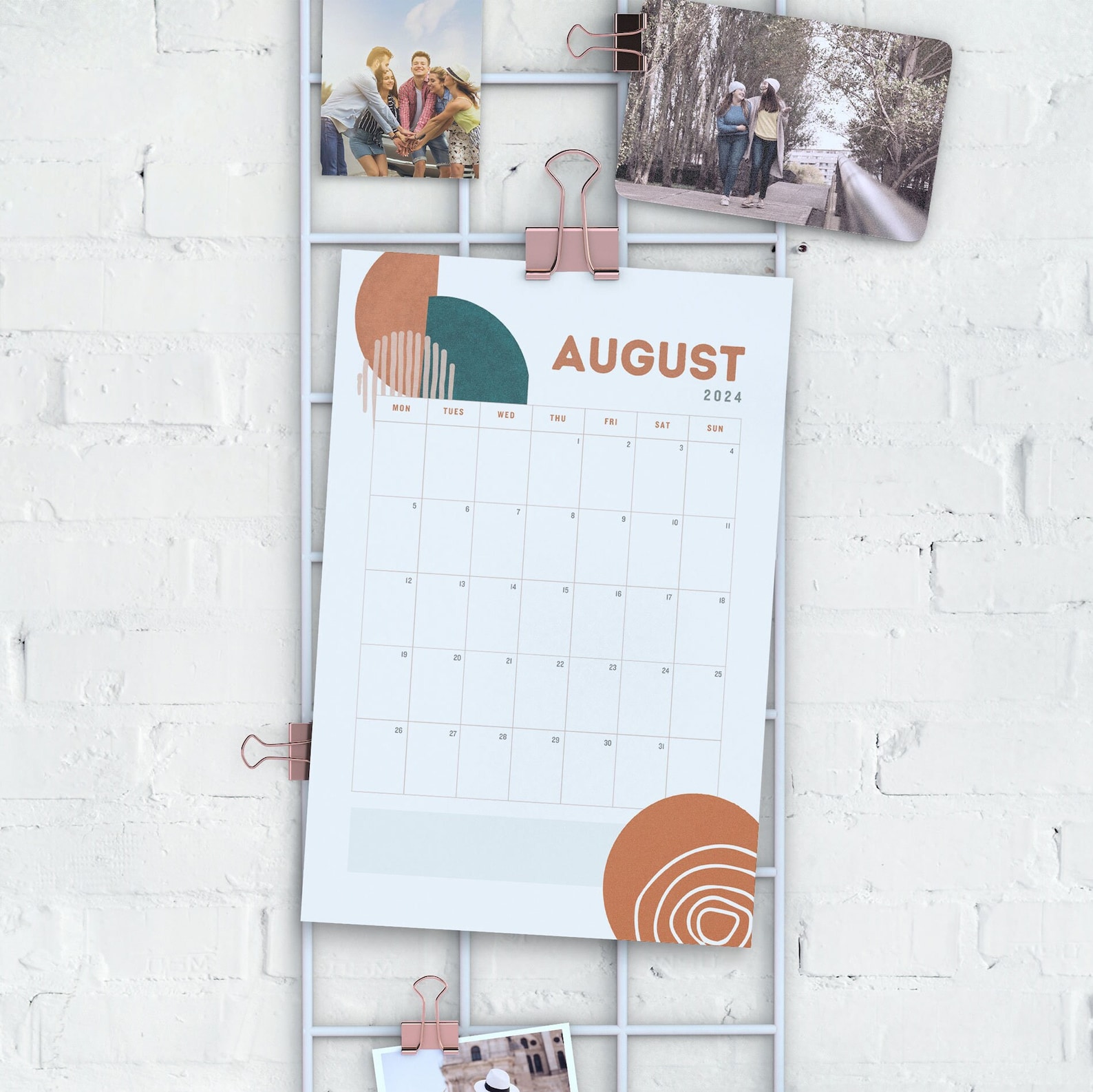 2024 Calendar Printable Boho Calendar Desk Calendar Monthly Do It