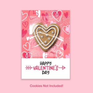 Carte à biscuits imprimable, Kit de biscuits bricolage de la Saint-Valentin, Cookie Run, Cadeaux de jour de Galentines, Téléchargement instantané, Fichier numérique