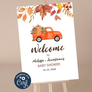 Fall Themed Baby Shower Sign Baby Shower Welcome Sign Boy Little Pumpkin Baby Shower Decor Pumpkin Welcome Sign Little Pumpkin Welcome Sign