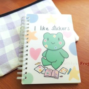 I Like Stickers A6 Sticker Collecting Book - 50 Pages Cute Frog Sticker Collector Book