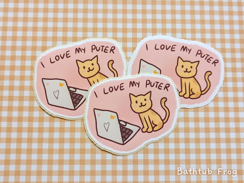 i-love-my-puter-cat-meme-vinyl-sticker-computer-kitty-pink-etsy-canada