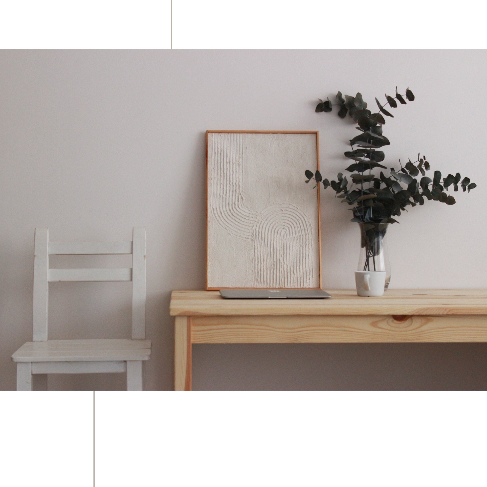 Framed Textured Wall Art Plaster Artwork Mid Century Boho Etsy