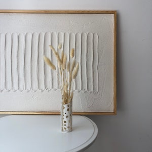 Arte de pared de yeso enmarcado, arte mínimo texturizado hecho a mano, colgante de pared escultórico abstracto, arte de pared mínimo