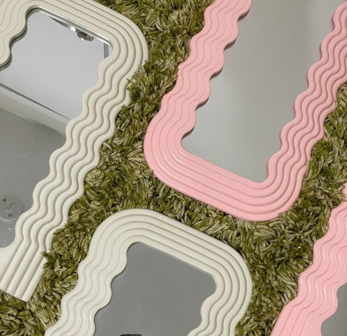 Art Deco Mirror Wavy Mirror Colourful Homeware Funky Etsy UK