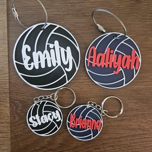 Personalized Volleyball BagTag Keychains, Great Volleyball Gift for Volleyball Players Coaches Personalized Gift for Sports Night Team Gift