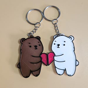 Magnetic Couples Bear Cute Keychain Set, Gift for Boyfriend, Best Friend Keychain for Long Distance Gift For Couples Gift For Girlfriend