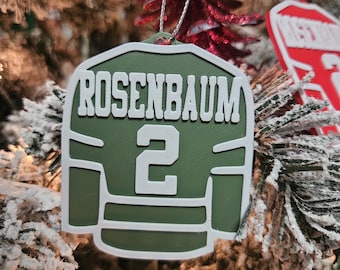 Personalized Hockey Jersey Ornament | 3D Printed Christmas Keepsake