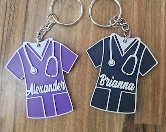 Personalized Nurse Keychain Scrub Gift for Coworker Friend, Nurses Week Gift, Travel Nurse Appreciation Thank You, Preceptor, PA or NP NCLEX