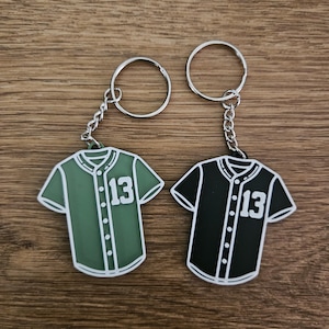 Personalisierte Baseball Jersey Schlüsselbund Bag Tag 3D gedruckt Geschenk für Sport-Fan Geschenk für Kinder Softball Sport Team Geschenk benutzerdefinierte Schlüsselbund Bag Tag